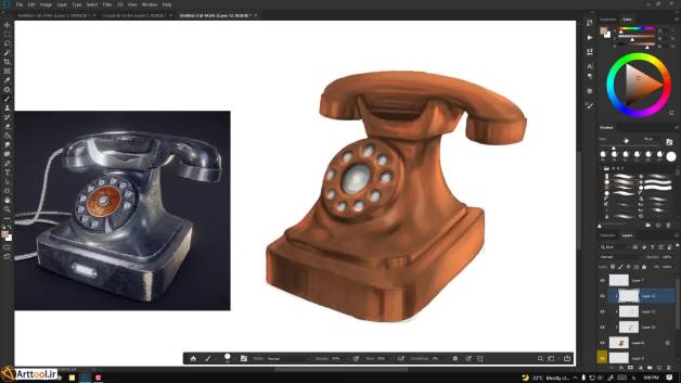 تلفن-آموزش نقاشی دیجیتال با فتوشاپ - قسمت 16 از 28 - آرت تول