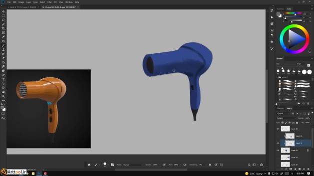 سشوار-آموزش نقاشی دیجیتال با فتوشاپ - قسمت 18 از 28 - آرت تول