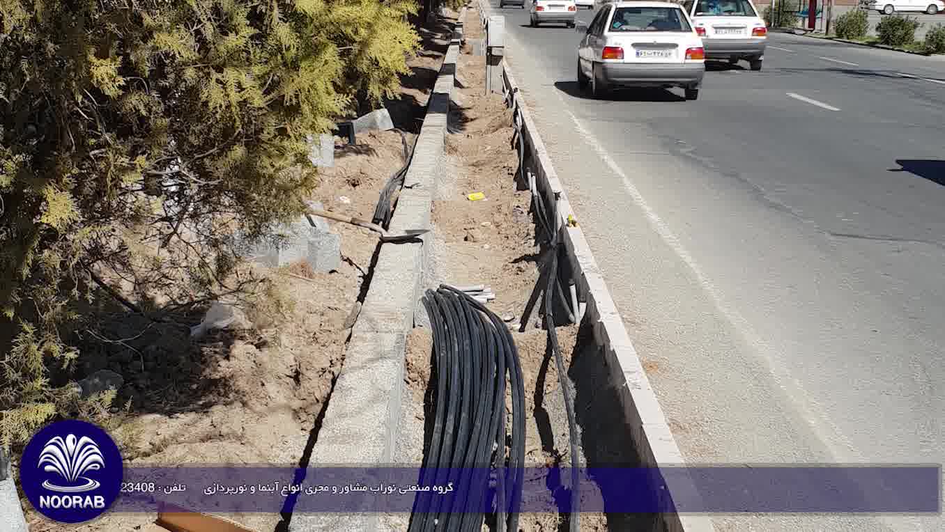 نورپردازی درختان بلوار شهدای عبادی بیرجند