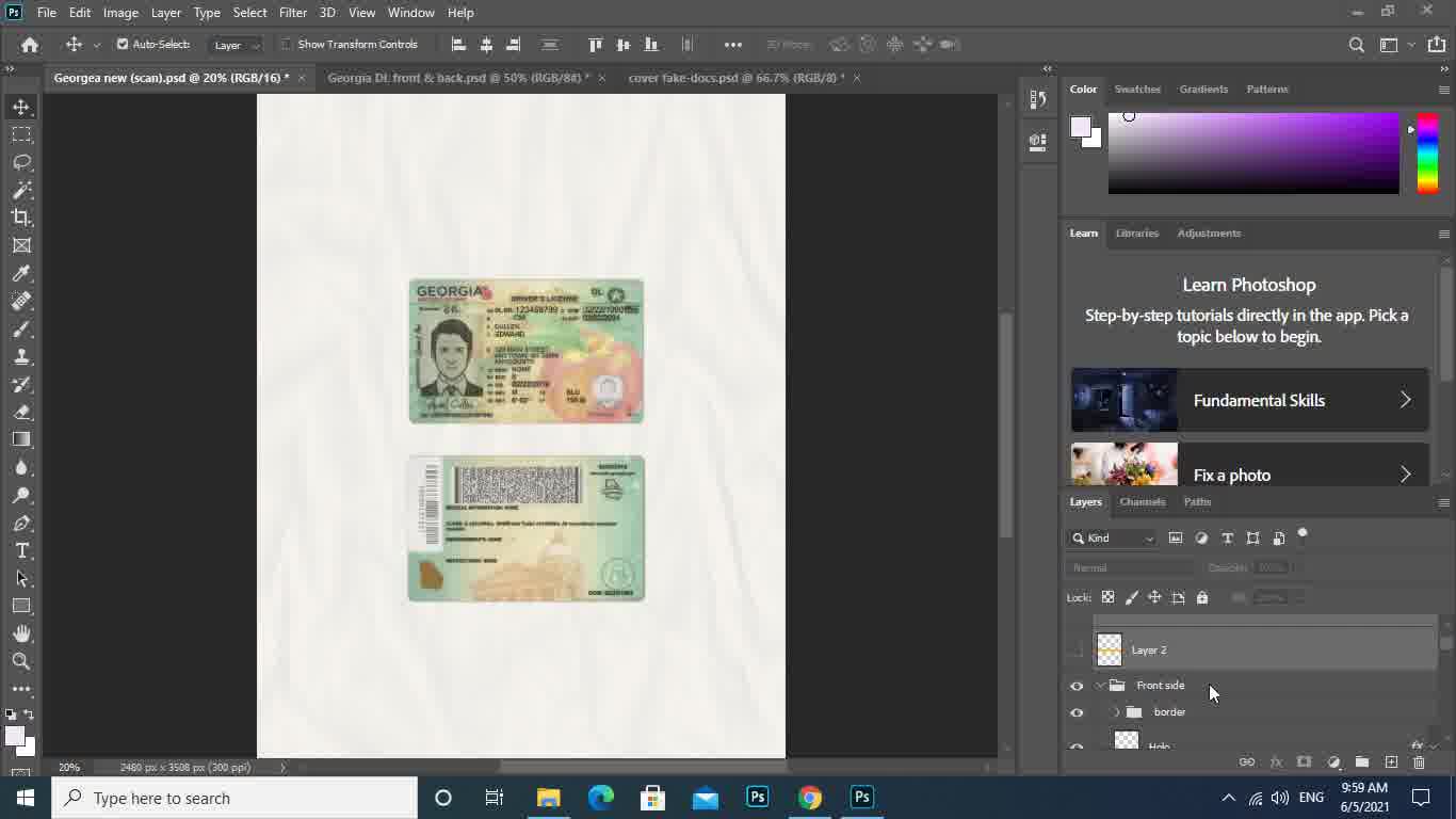 GEORGIA DRIVER LICENSE PSD TEMPLATE (2019  PRESENT)