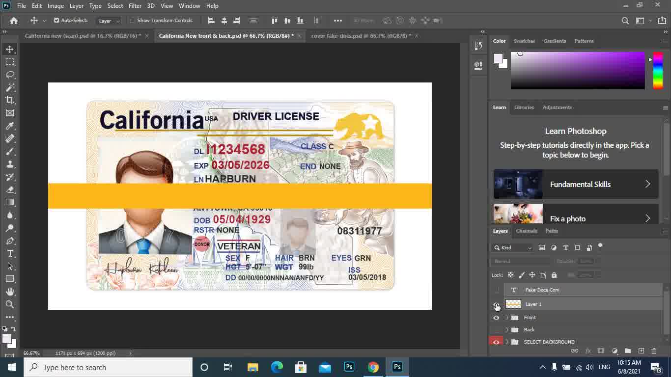 CALIFORNIA DRIVER LICENSE PSD TEMPLATE NEW